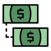 Cash transfer icon vector flat