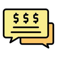 Sending money chat icon vector flat