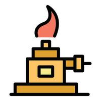 químico laboratorio fuego icono vector plano