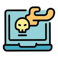 Laptop support icon vector flat