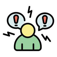 Mental panic attack icon vector flat