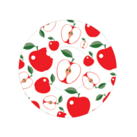 Round icon with apples pattern png