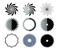 vortex, étoiles et engrenages formes png