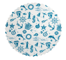 Round paper confectionery napkin with sea life pattern png