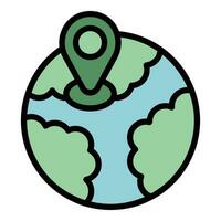 Global store point icon vector flat