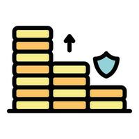 Loan coin stack icon vector flat