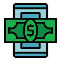 Loan cash icon vector flat