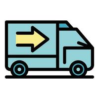 Relocation truck icon vector flat