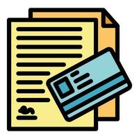 crédito tarjeta préstamo icono vector plano