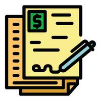 Contract loan icon vector flat