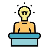 Seminar speaker icon vector flat