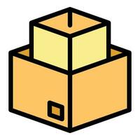 Empty relocation box icon vector flat