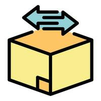 Relocation box icon vector flat