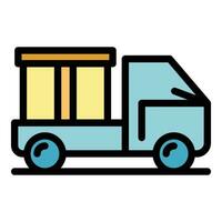 House relocation truck icon vector flat