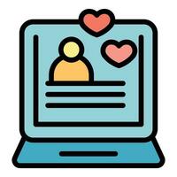 Online social care icon vector flat