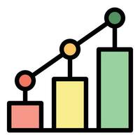 Graph app icon vector flat