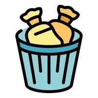 Bio bin icon vector flat