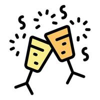 Tasty wine party icon vector flat