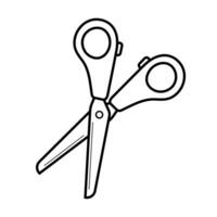 Scissors. Hand drawn sketch icon of stationery or sewing element. Isolated vector illustration in doodle line style.