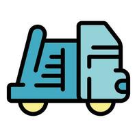 Garbage truck icon vector flat