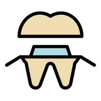 Dentistry implant icon vector flat