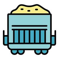 Full sand wagon icon vector flat