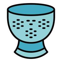 Colander utensil icon vector flat