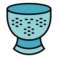 Colander utensil icon vector flat