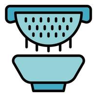 Bowl sieve colander icon vector flat