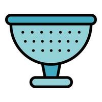 Strainer colander icon vector flat