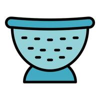 Bowl colander icon vector flat