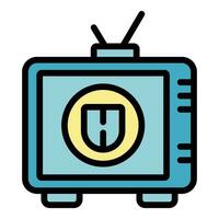 televisión derechos de autor icono vector plano