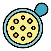 Top view colander icon vector flat