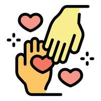 Help hand icon vector flat