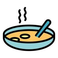 caliente sopa icono vector plano