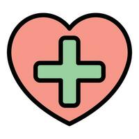 Medical heart icon vector flat