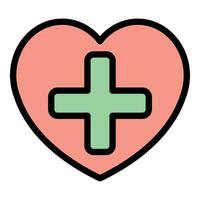 médico corazón icono vector plano