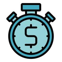 Payment stopwatch icon vector flat