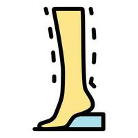 Foot liposuction icon vector flat