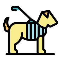 Dog leash icon vector flat