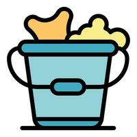 Cleaning bucket icon vector flat