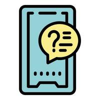 Question chat icon vector flat