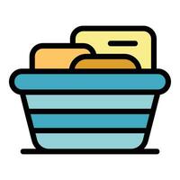 Dish basin icon vector flat