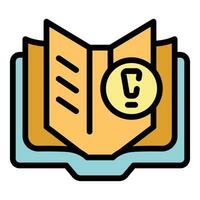 Open reading book icon vector flat