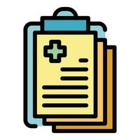 Medical record icon vector flat