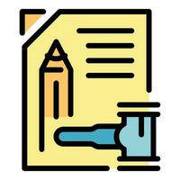 Write patent icon vector flat