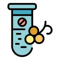 Test tube bacteria icon vector flat