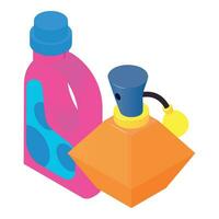 Purity concept icon isometric vector. Washing conditioner and perfume bottle vector