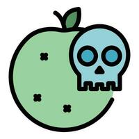 Contaminated apple icon vector flat