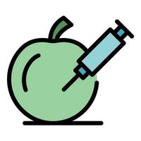 Syringe contamination apple icon vector flat